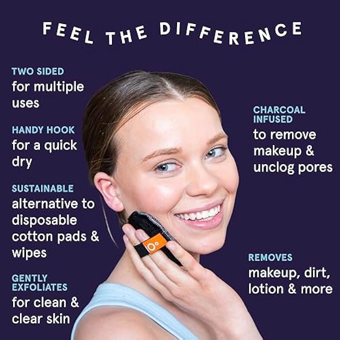 cleanlogic DETOXIFY CHARCOAL INFUSED EXFOLIATING DUAL-TEXTURE FACIAL PADS, FACE SPONGES FOR CLEANSING & SOFTENING SENSITIVE SKIN, MAKEUP REMOVER PADS, 1 COUNT - Image 2